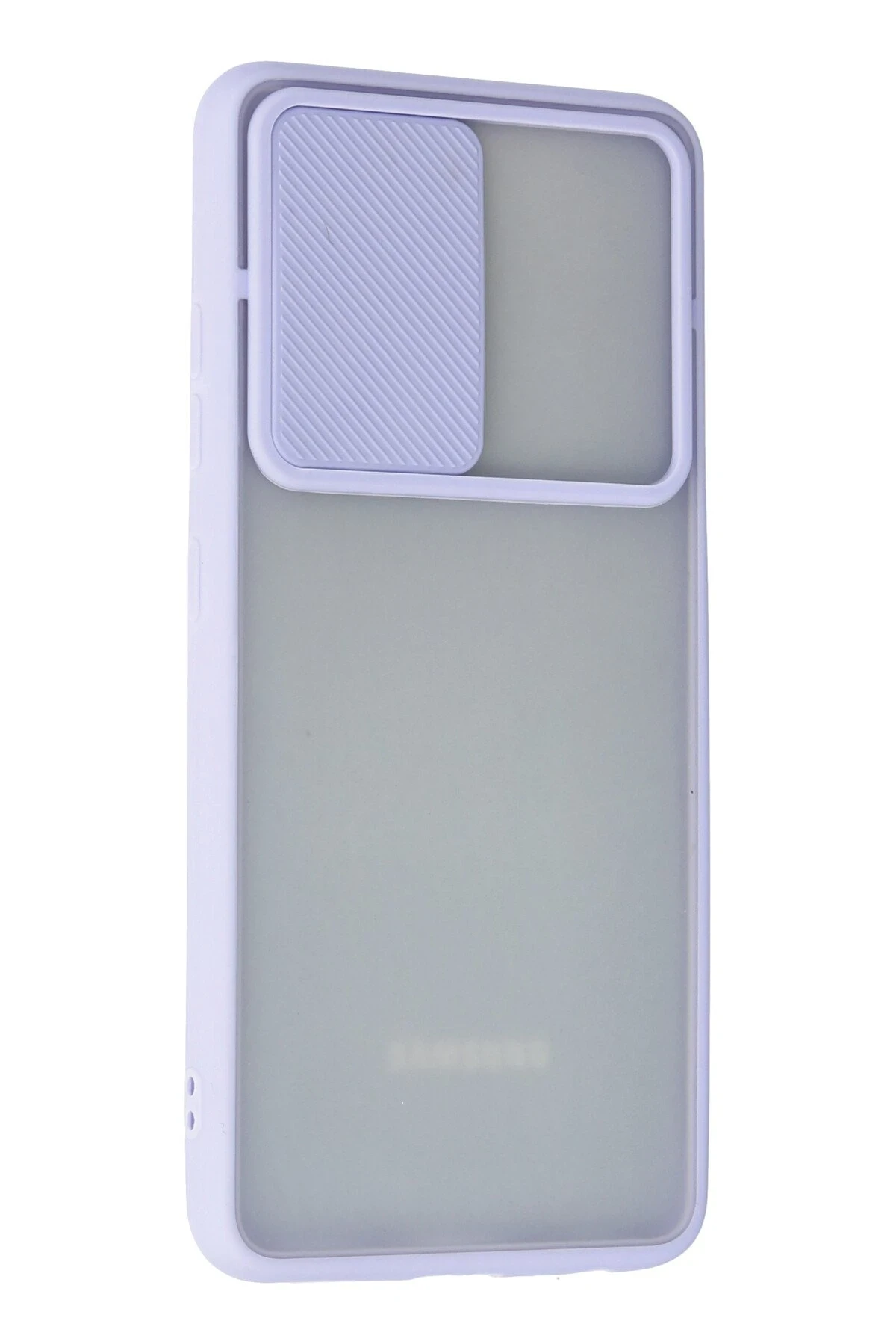 Newface Samsung Galaxy A72 Kılıf Palm Buzlu Kamera Sürgülü Silikon - Lila