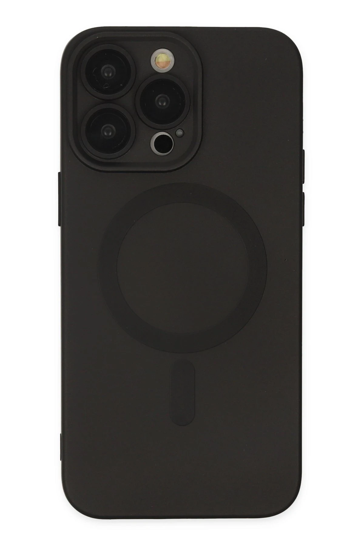 Newface Apple iPhone 13 Pro Max Kılıf Moshi Lens Magneticsafe Silikon - Siyah