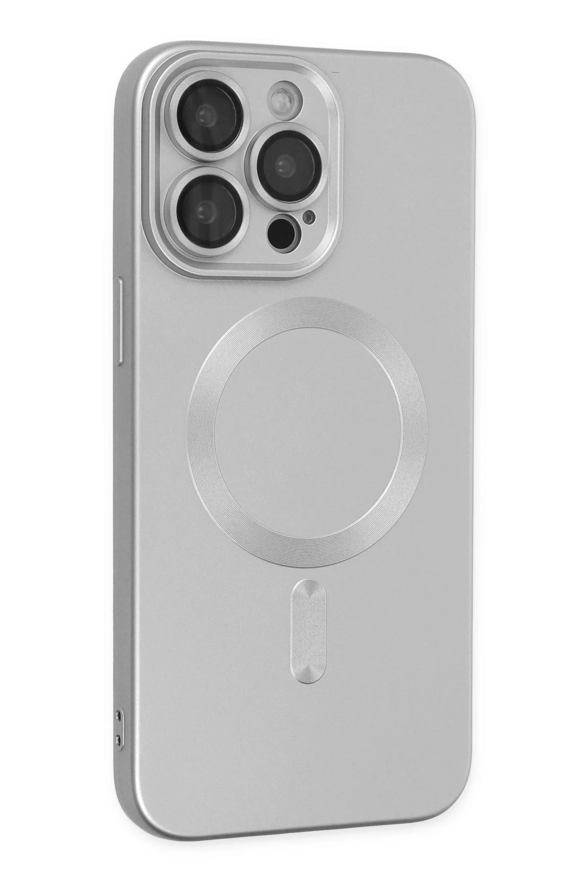 Newface iPhone 13 Pro Max Kılıf Moshi Lens Magneticsafe Silikon - Gümüş