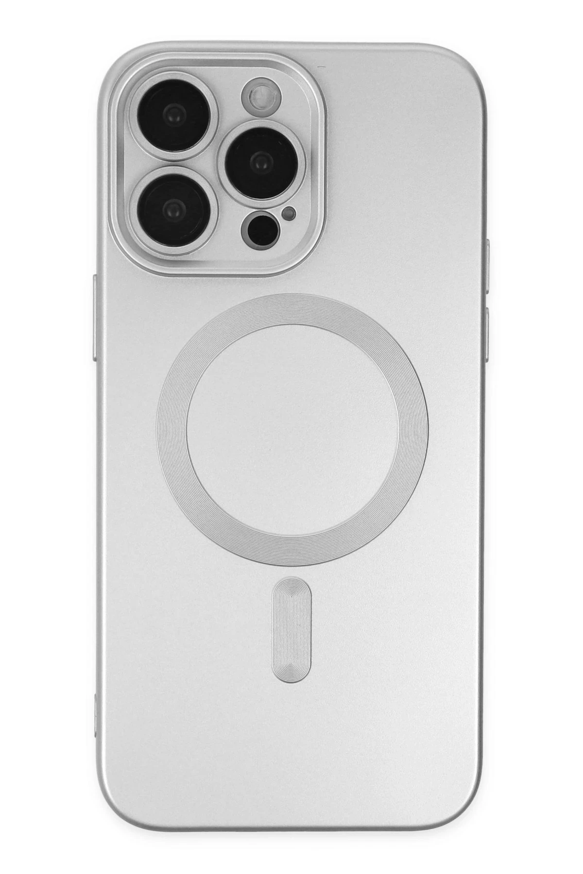 Newface iPhone 14 Pro Kılıf Moshi Lens Magneticsafe Silikon - Gümüş