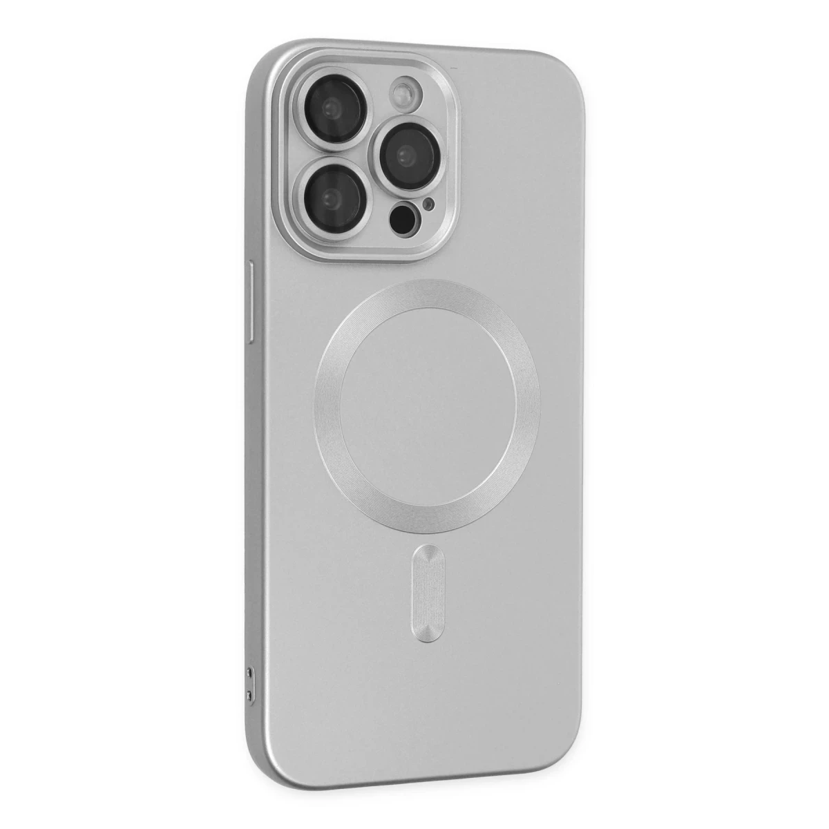 Newface Apple iPhone 14 Pro Kılıf Moshi Lens Magneticsafe Silikon - Gümüş