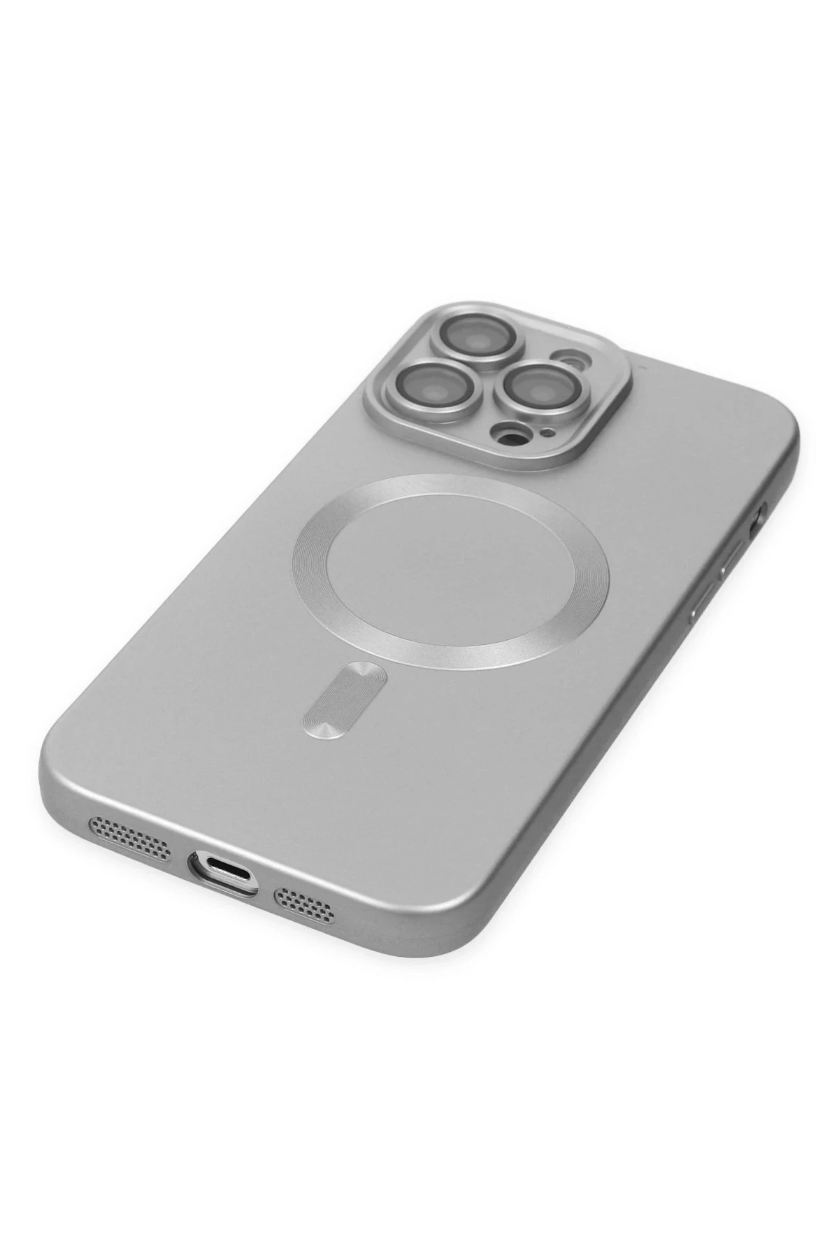 Newface iPhone 14 Pro Kılıf Moshi Lens Magneticsafe Silikon - Gümüş