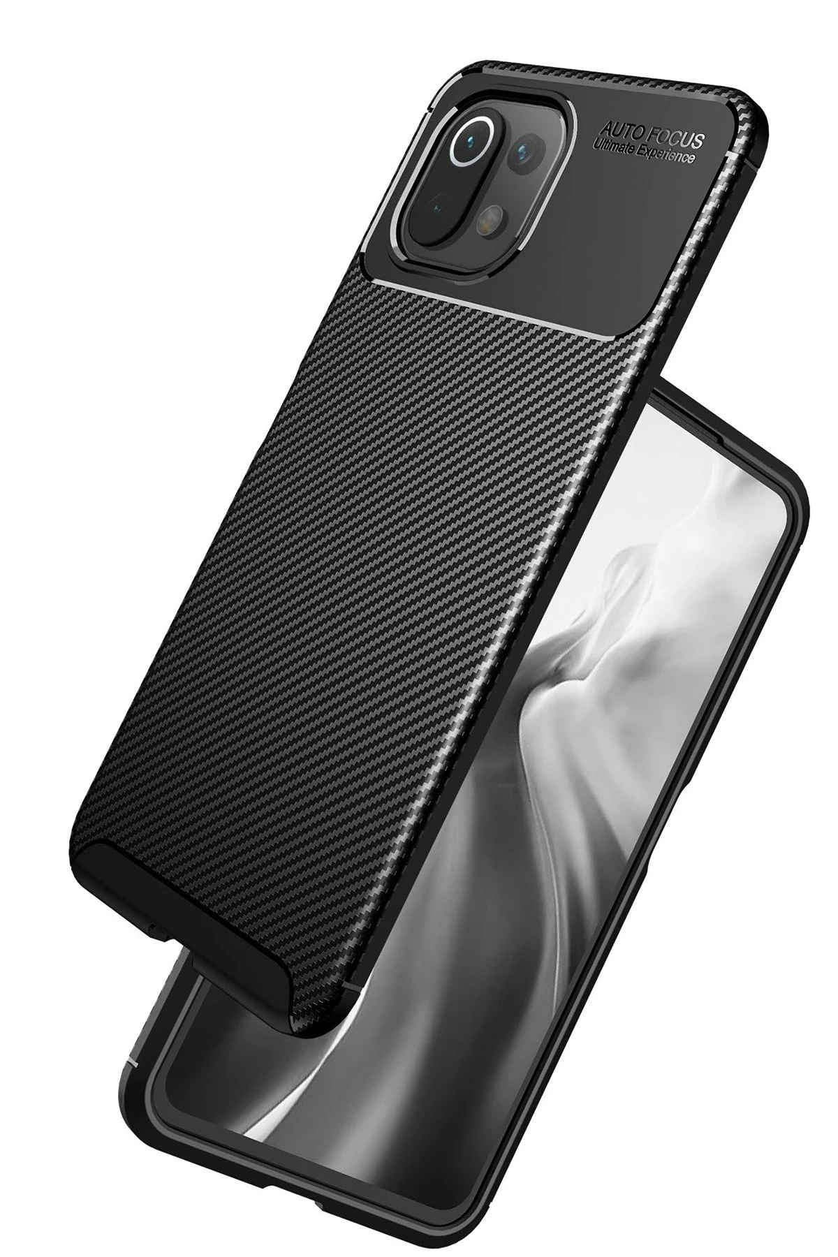 Newface Xiaomi Mİ 11 Lite Kılıf Auto Focus Karbon Kapak - Siyah — görsel 2