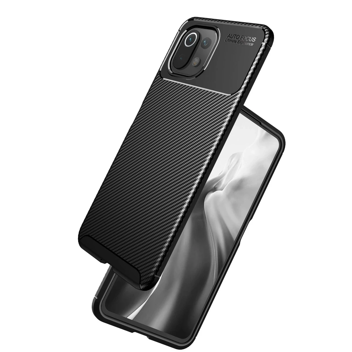 Newface Xiaomi Mİ 11 Lite Kılıf Auto Focus Karbon Kapak - Siyah — görsel 6
