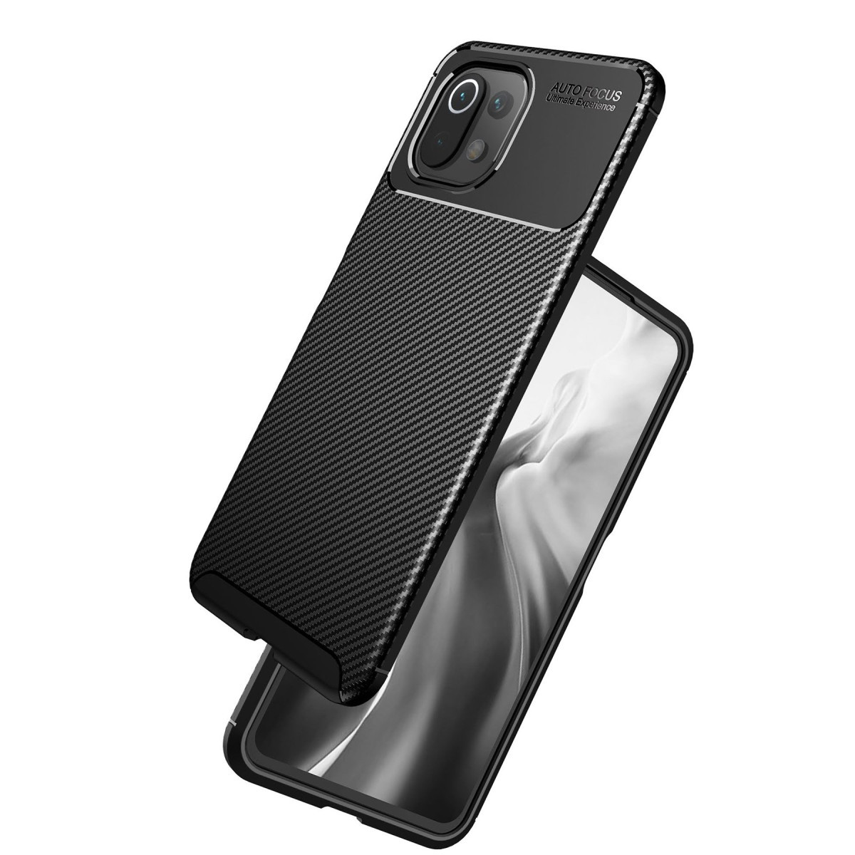 Newface Xiaomi Mİ 11 Lite Kılıf Auto Focus Karbon Kapak - Siyah — görsel 10