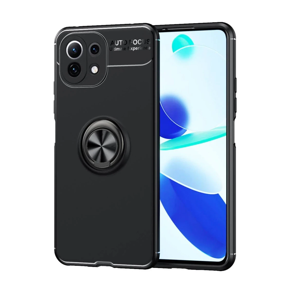 Newface Xiaomi Mİ 11 Lite Kılıf Range Yüzüklü Silikon - Siyah — görsel 5