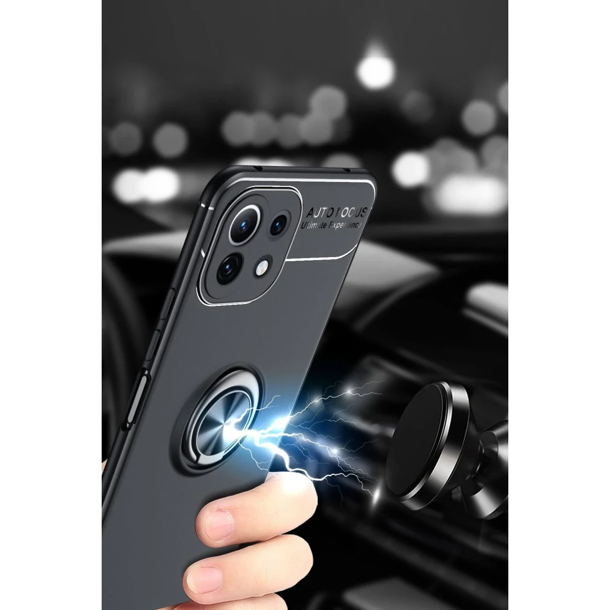 Newface Xiaomi Mİ 11 Lite Kılıf Range Yüzüklü Silikon - Siyah — görsel 6