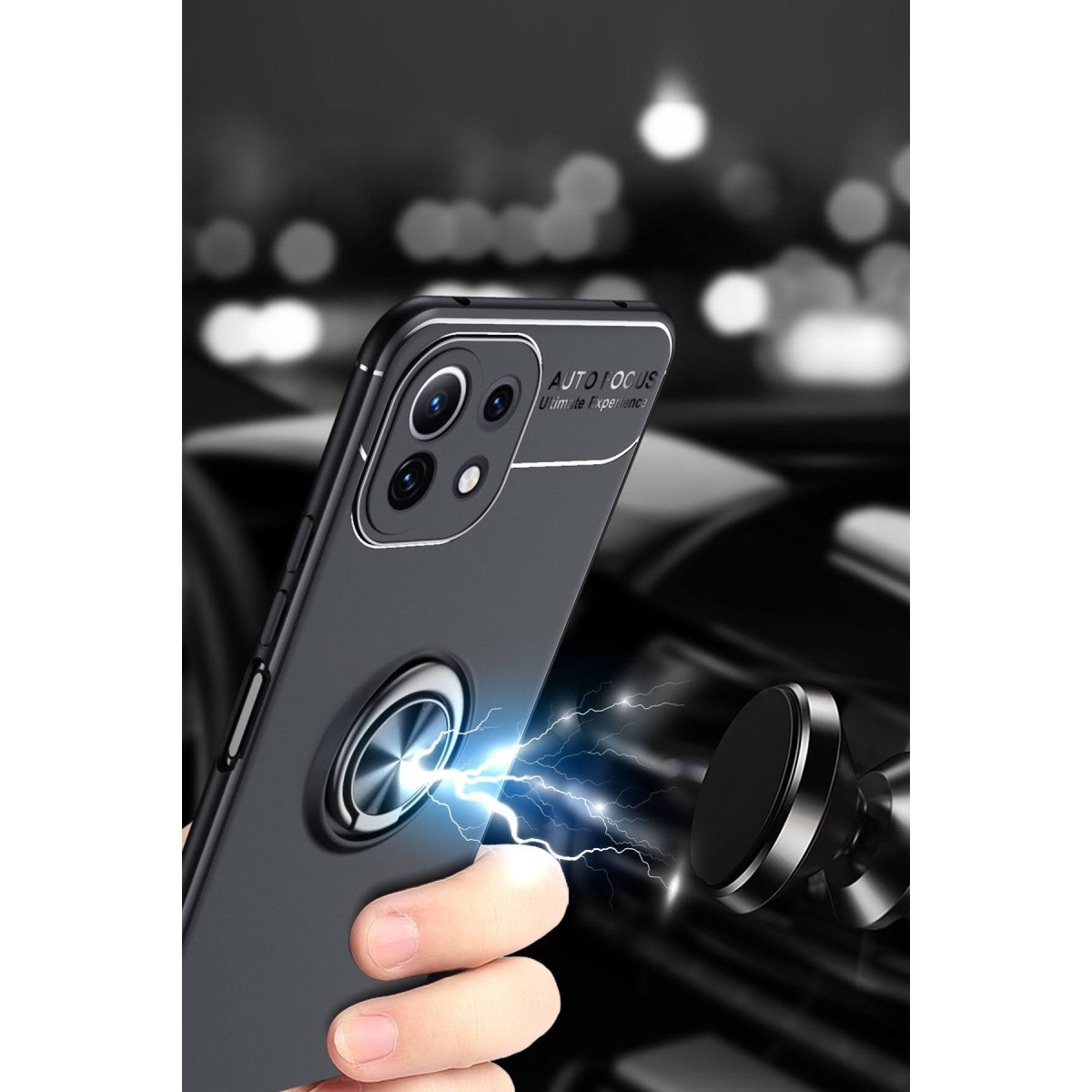 Newface Xiaomi Mİ 11 Lite Kılıf Range Yüzüklü Silikon - Siyah — görsel 10