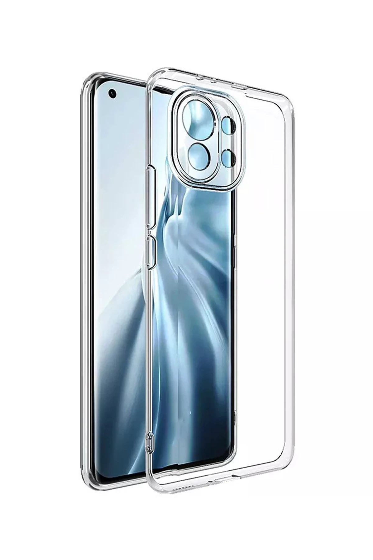 Newface Xiaomi Mİ 11 Lite Kılıf Deluxe 2mm Şeffaf Silikon - Şeffaf