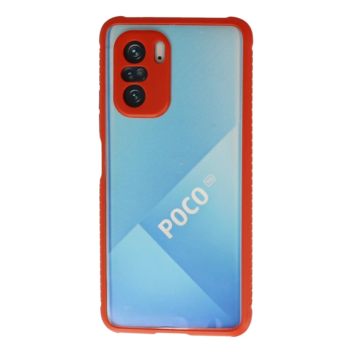 Newface Xiaomi Poco F3 Kılıf Miami Şeffaf Silikon - Kırmızı — görsel 4