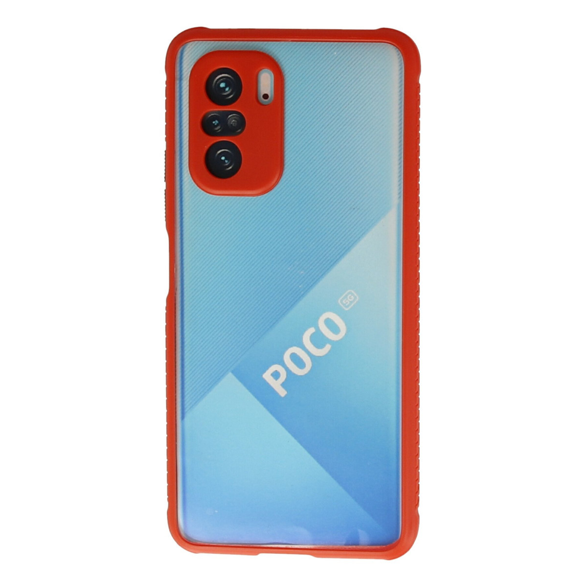 Newface Xiaomi Poco F3 Kılıf Miami Şeffaf Silikon - Kırmızı — görsel 7