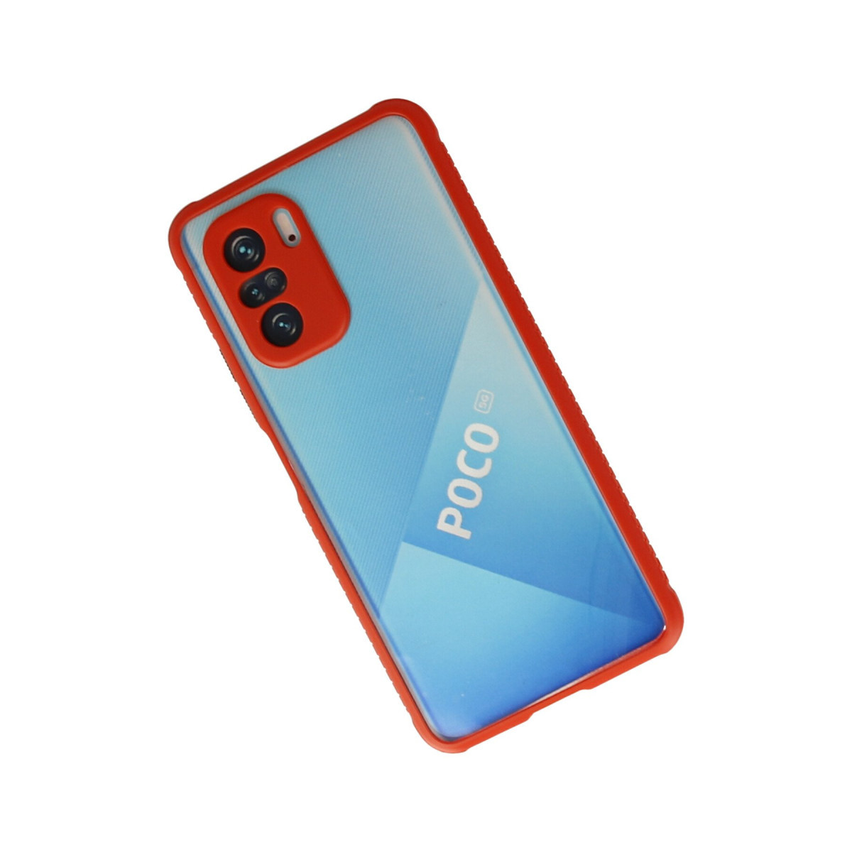 Newface Xiaomi Poco F3 Kılıf Miami Şeffaf Silikon - Kırmızı — görsel 8