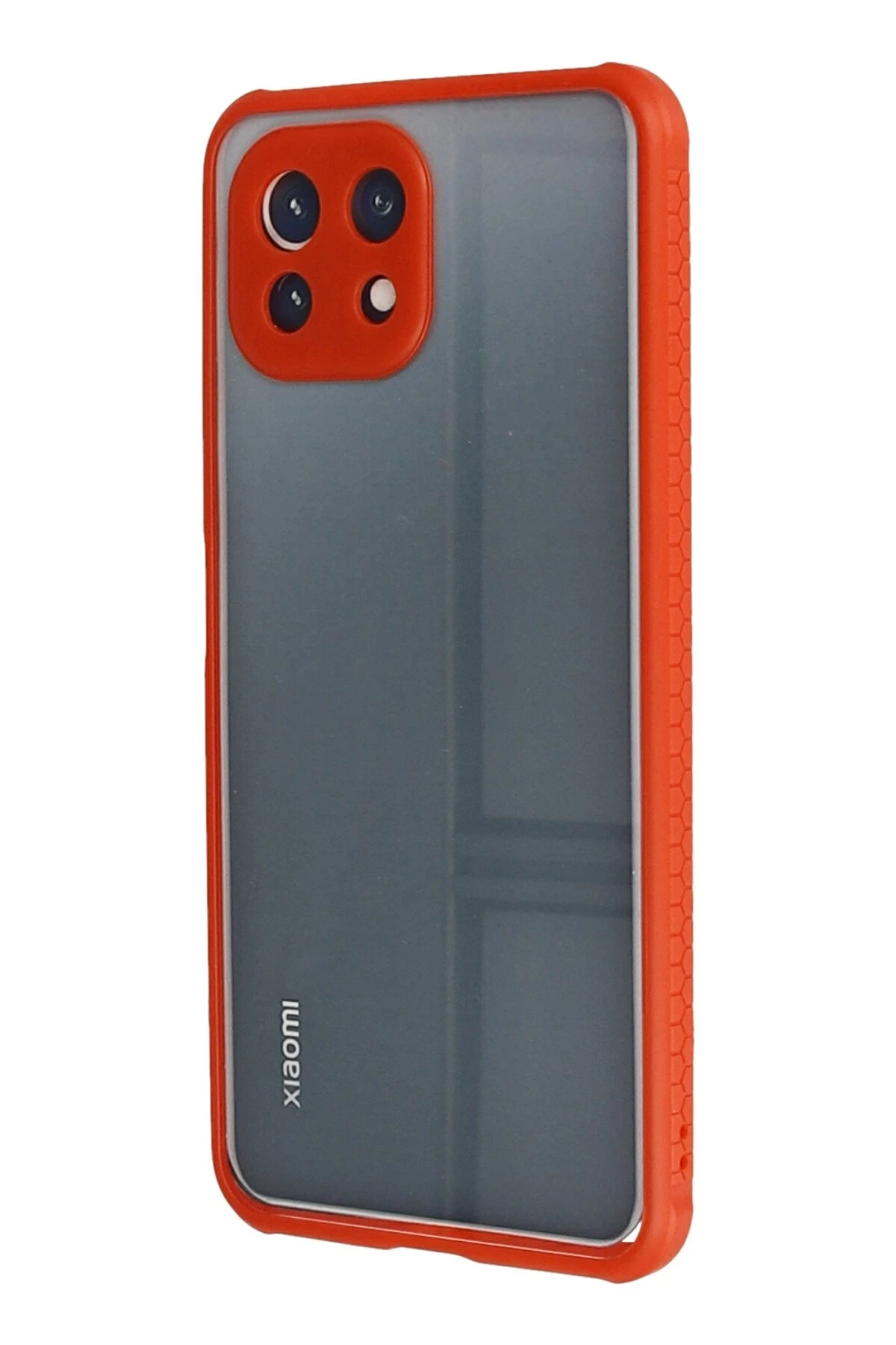 Newface Xiaomi Mİ 11 Lite Kılıf Miami Şeffaf Silikon - Kırmızı — görsel 3