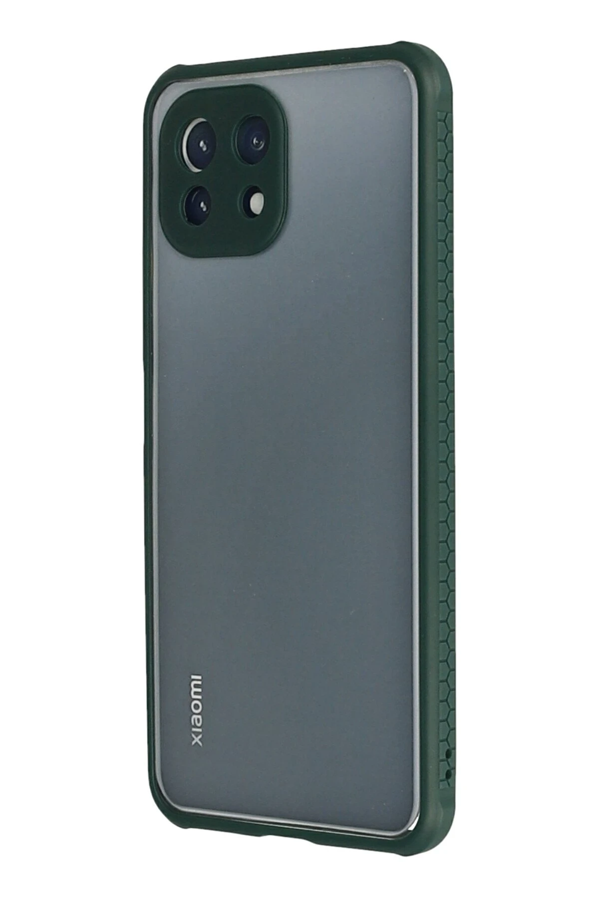 Newface Xiaomi Mİ 11 Lite Kılıf Miami Şeffaf Silikon - Koyu Yeşil