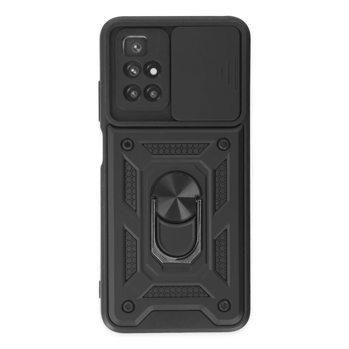 Newface Xiaomi Redmi 10 2022 Kılıf Pars Lens Yüzüklü Silikon - Siyah — görsel 6