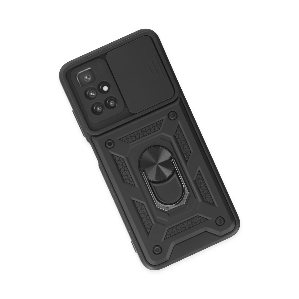 Newface Xiaomi Redmi 10 2022 Kılıf Pars Lens Yüzüklü Silikon - Siyah — görsel 8