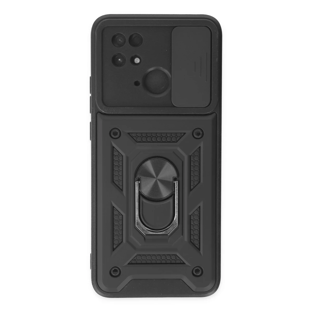 Newface Xiaomi Redmi 10C Kılıf Pars Lens Yüzüklü Silikon - Siyah — görsel 6