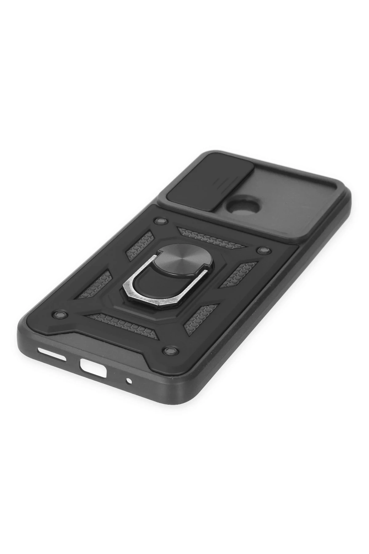 Newface Xiaomi Redmi 10C Kılıf Pars Lens Yüzüklü Silikon - Siyah