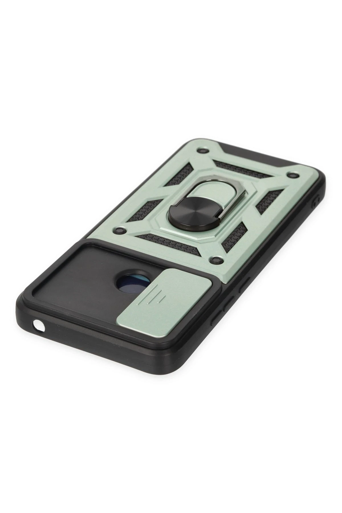 Newface Xiaomi Redmi 10C Kılıf Pars Lens Yüzüklü Silikon - Yeşil