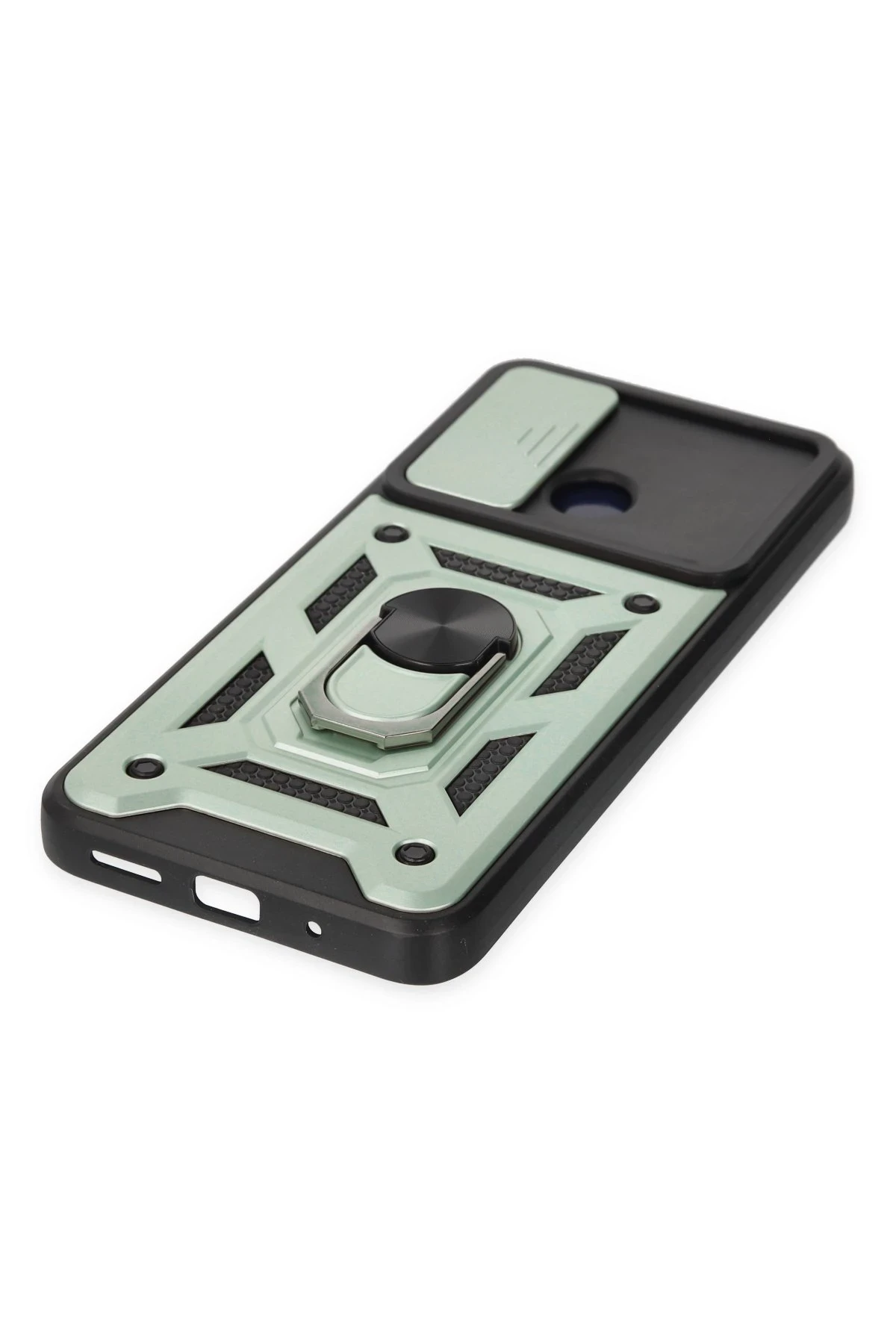 Newface Xiaomi Redmi 10C Kılıf Pars Lens Yüzüklü Silikon - Yeşil