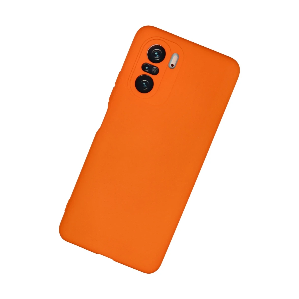 Xiaomi Poco F3 Kılıf Nano içi Kadife Silikon - Turuncu