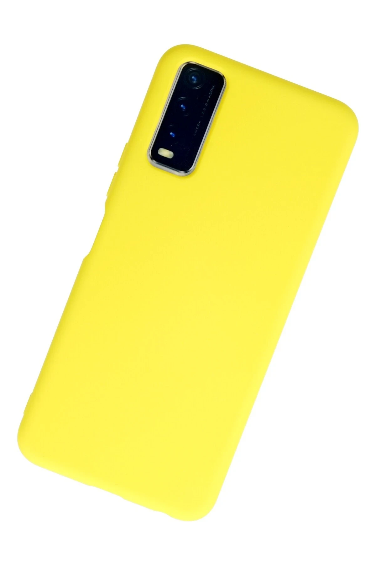Newface Vivo Y11S Kılıf Nano içi Kadife Silikon - Sarı