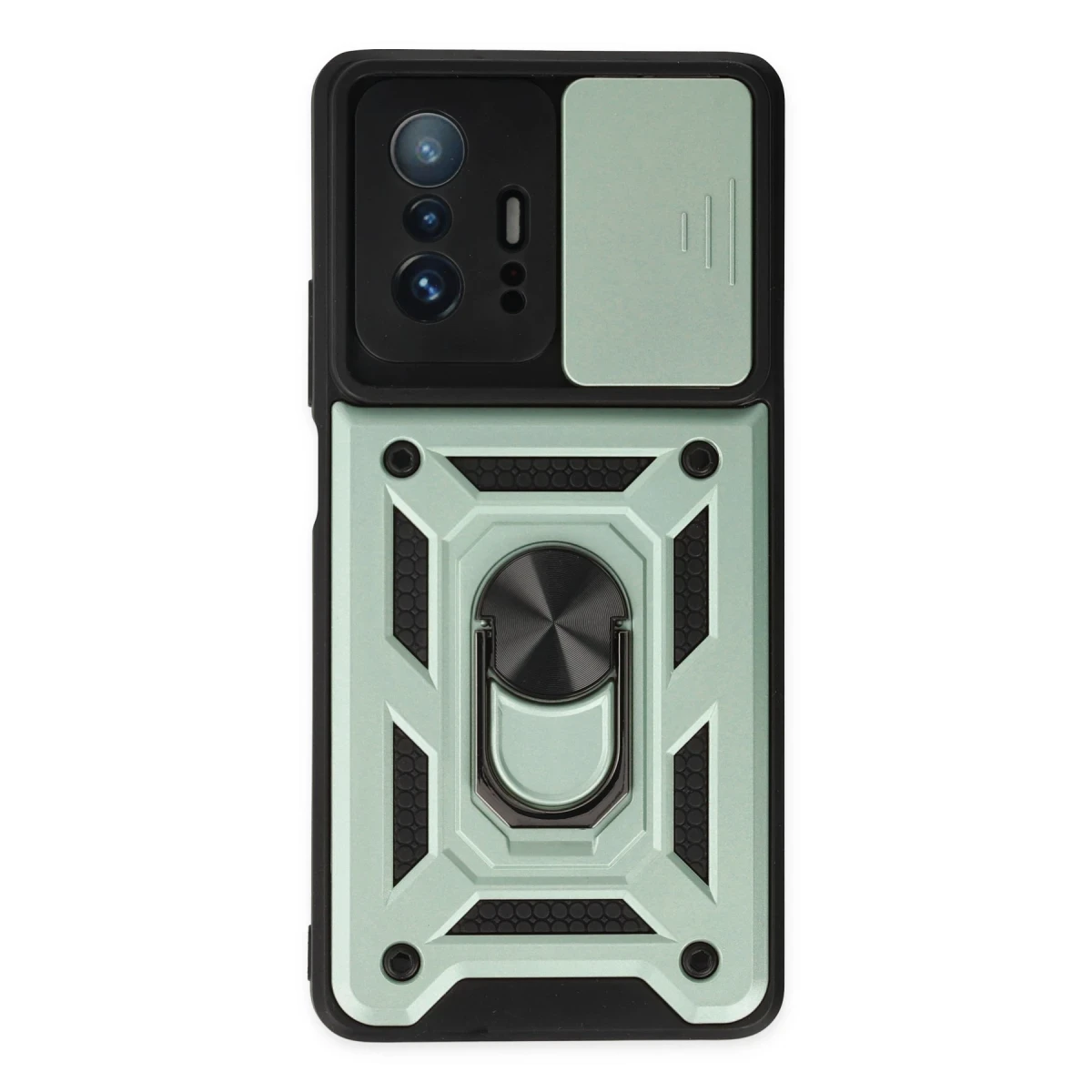 Newface Xiaomi Mi 11T Pro Kılıf Pars Lens Yüzüklü Silikon - Yeşil