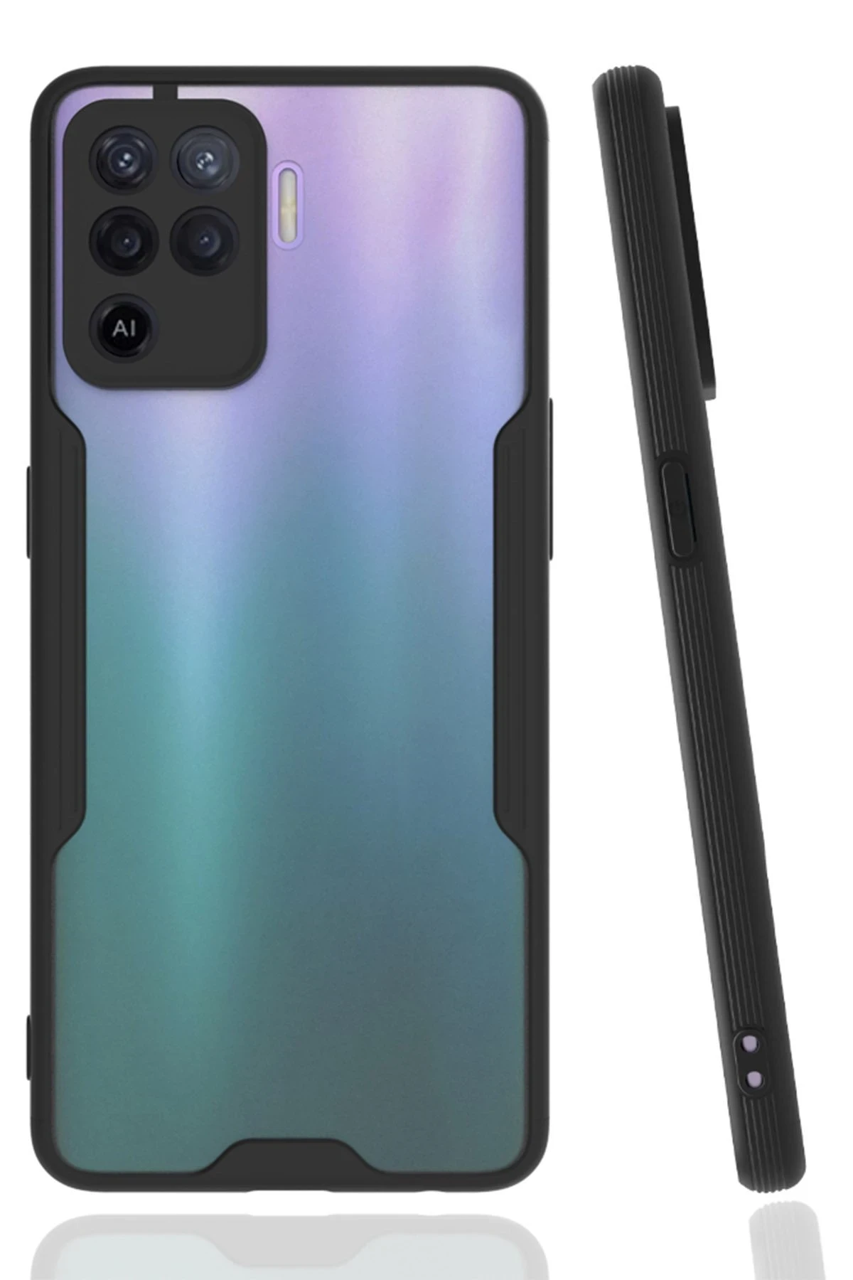 Newface Oppo Reno 5 Lite Kılıf Platin Silikon - Siyah