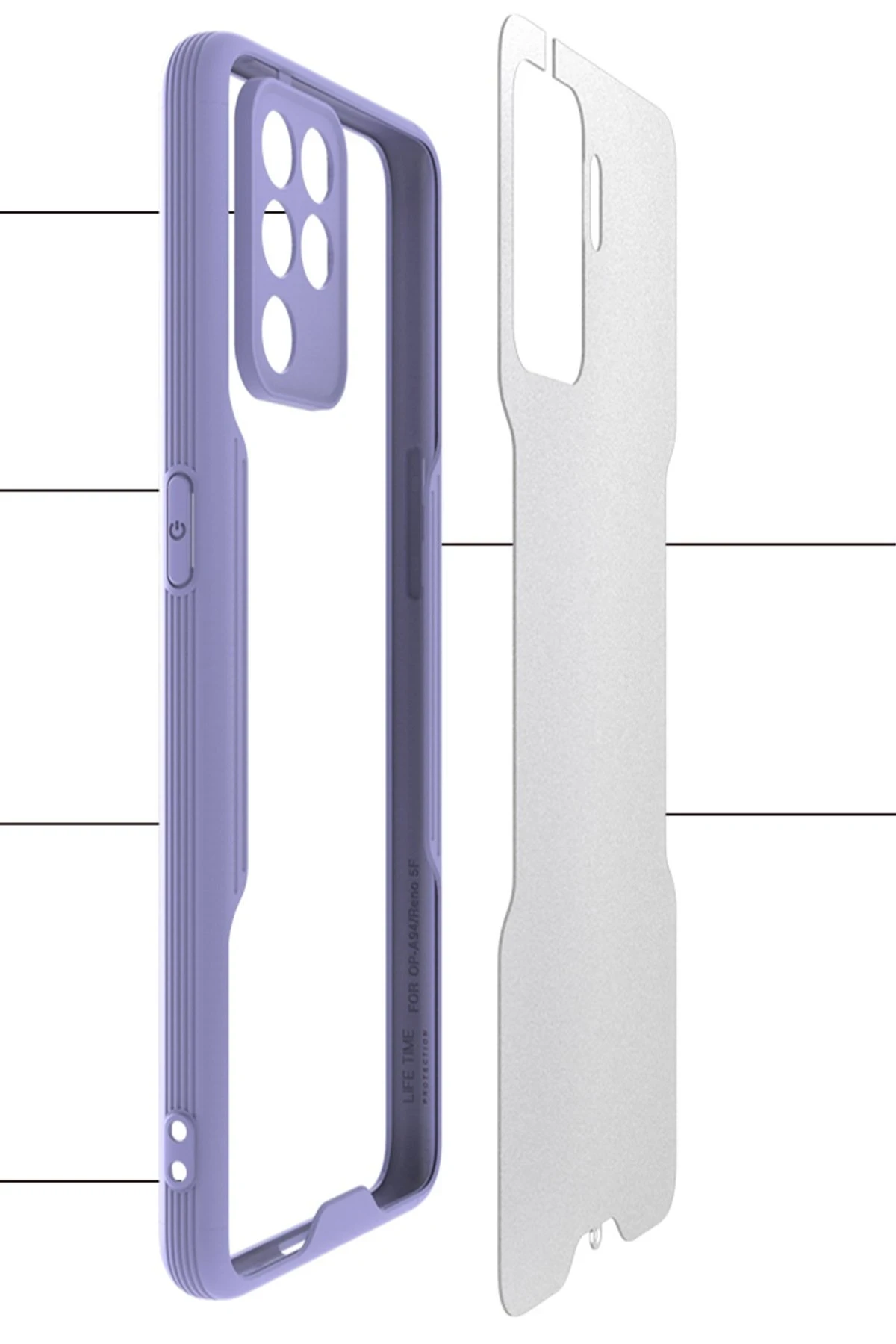 Newface Oppo Reno 5 Lite Kılıf Platin Silikon - Siyah — görsel 3
