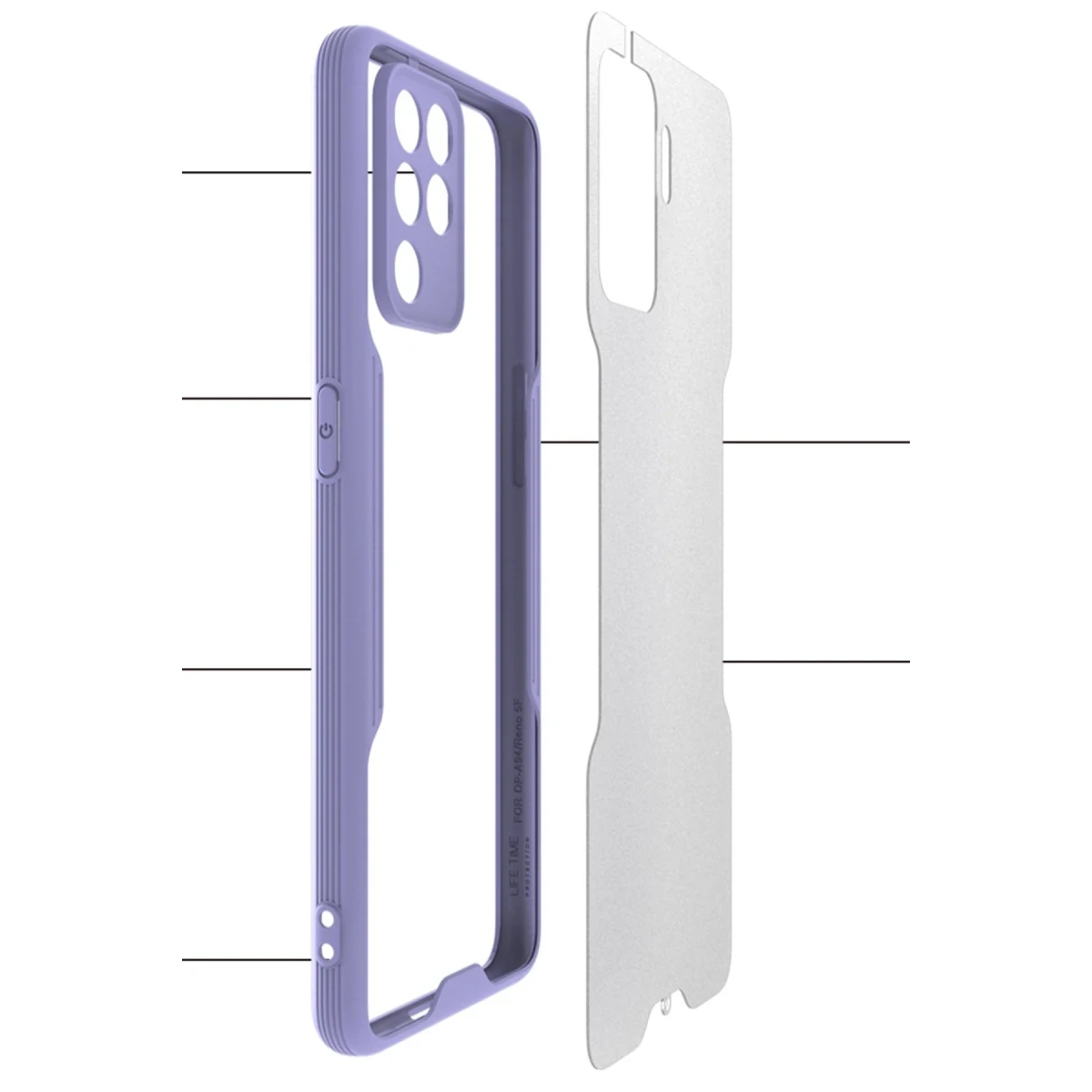 Newface Oppo Reno 5 Lite Kılıf Platin Silikon - Siyah — görsel 6