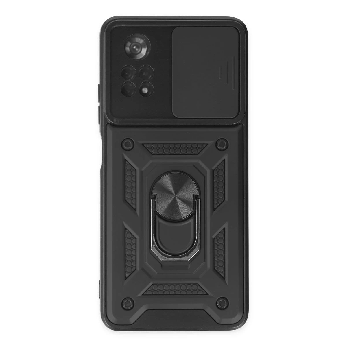 Newface Xiaomi Poco X4 Pro 5G Kılıf Pars Lens Yüzüklü Silikon - Siyah — görsel 6