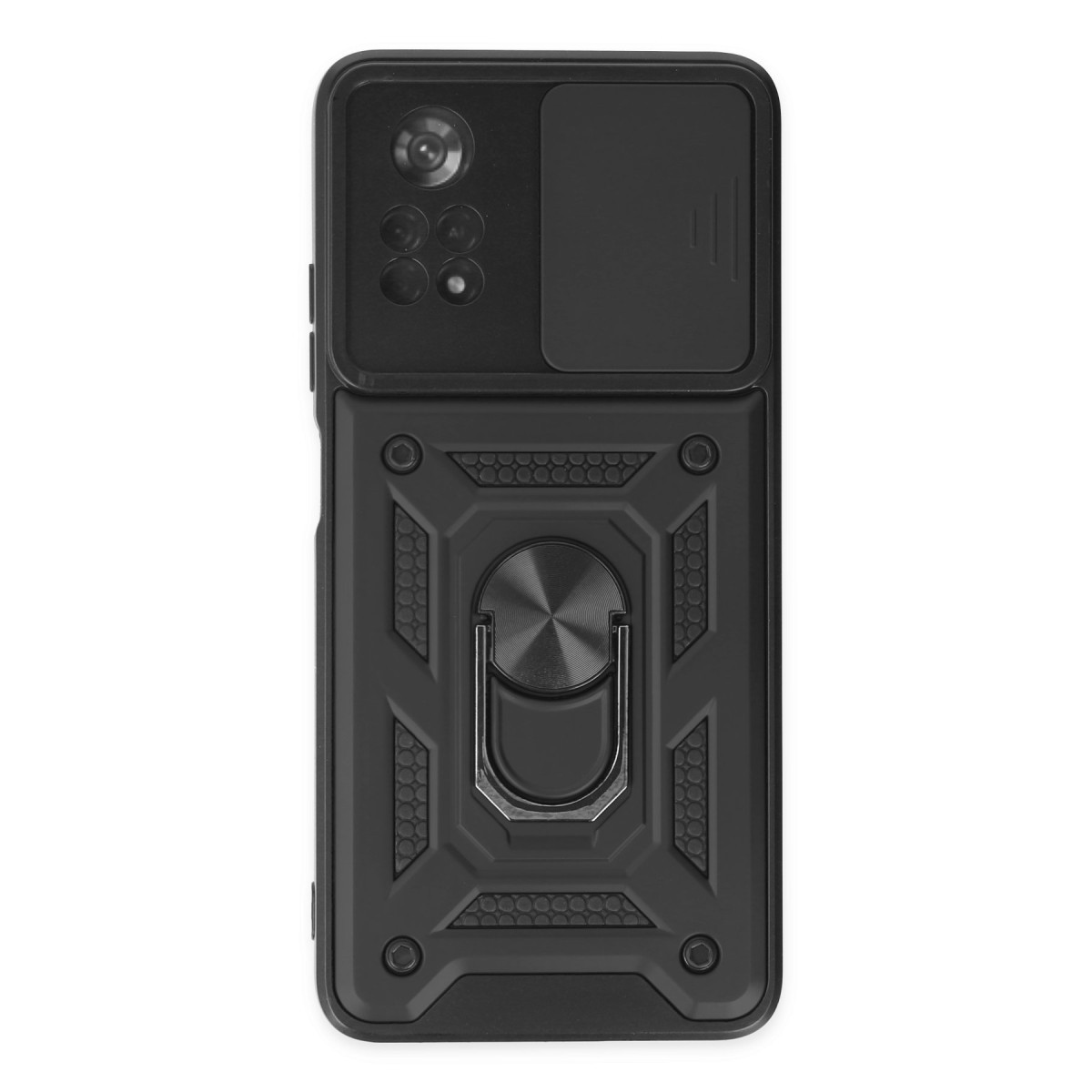 Newface Xiaomi Poco X4 Pro 5G Kılıf Pars Lens Yüzüklü Silikon - Siyah — görsel 11