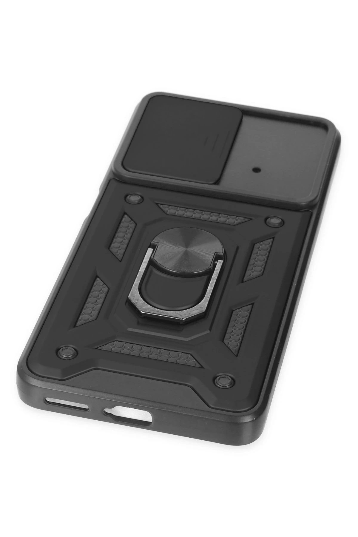 Newface Xiaomi Poco X4 Pro 5G Kılıf Pars Lens Yüzüklü Silikon - Siyah