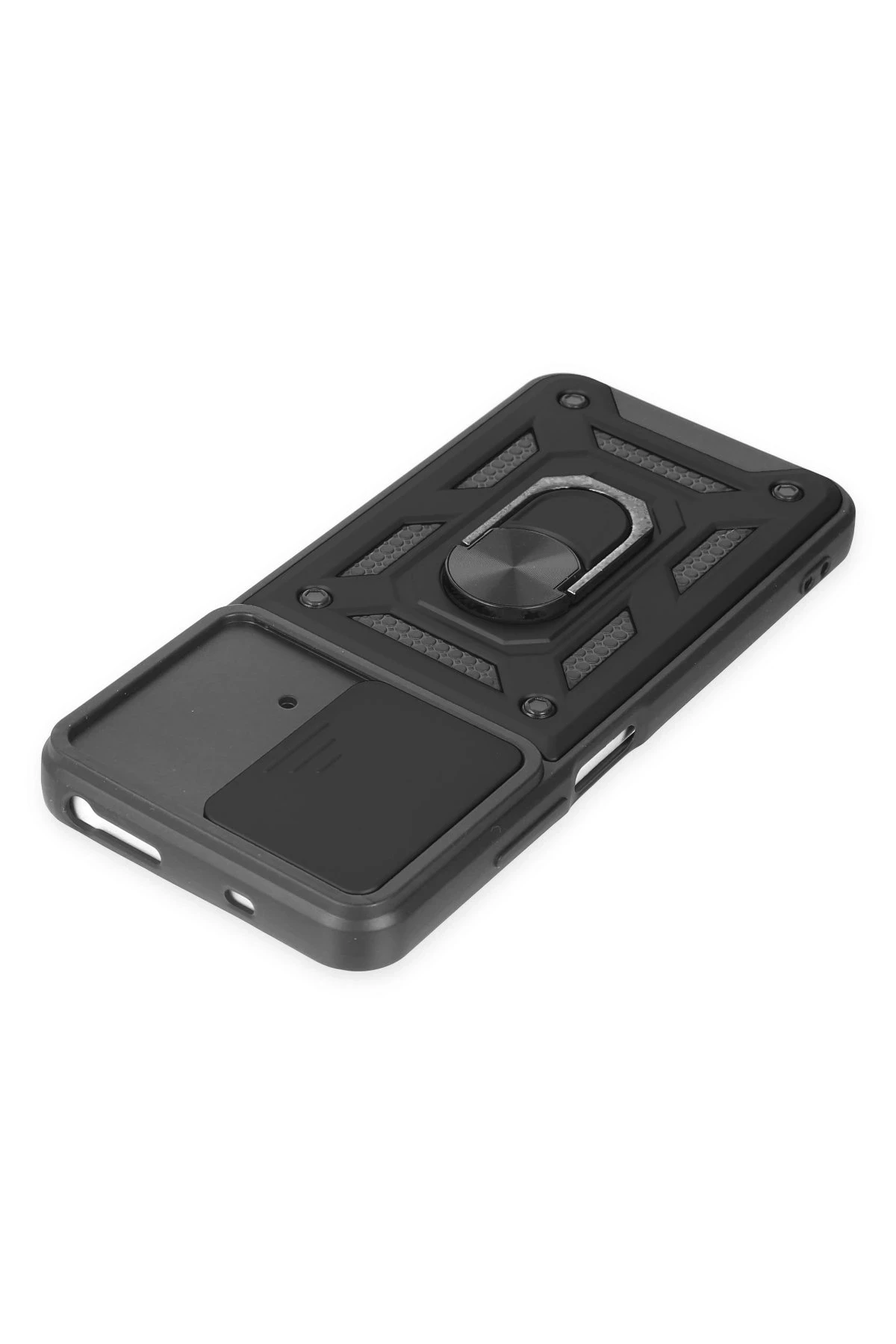 Newface Xiaomi Poco M4 Pro 4G Kılıf Pars Lens Yüzüklü Silikon - Siyah