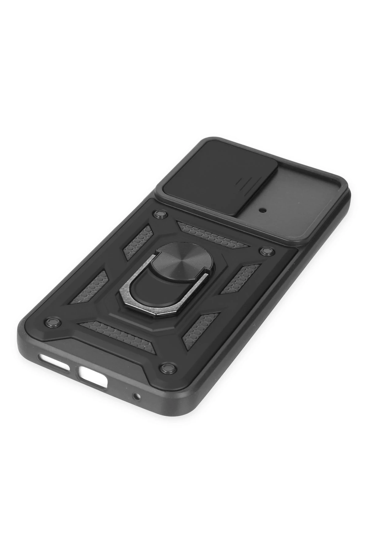 Newface Xiaomi Poco M4 Pro 4G Kılıf Pars Lens Yüzüklü Silikon - Siyah