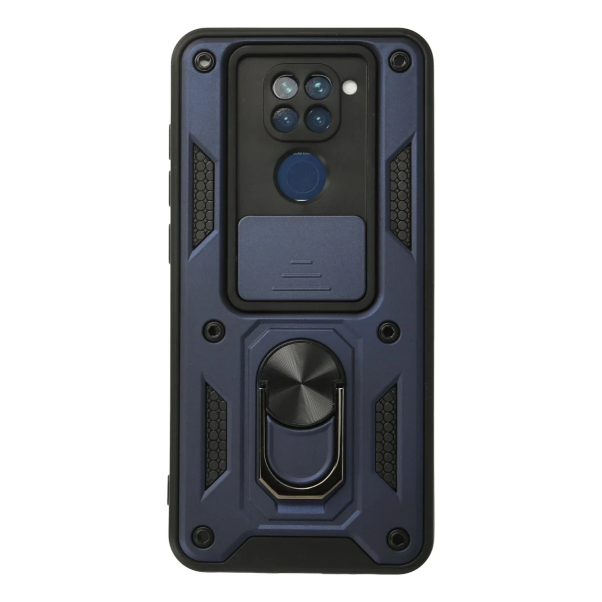 Newface Xiaomi Redmi Note 9 Kılıf Pars Lens Yüzüklü Silikon - Lacivert