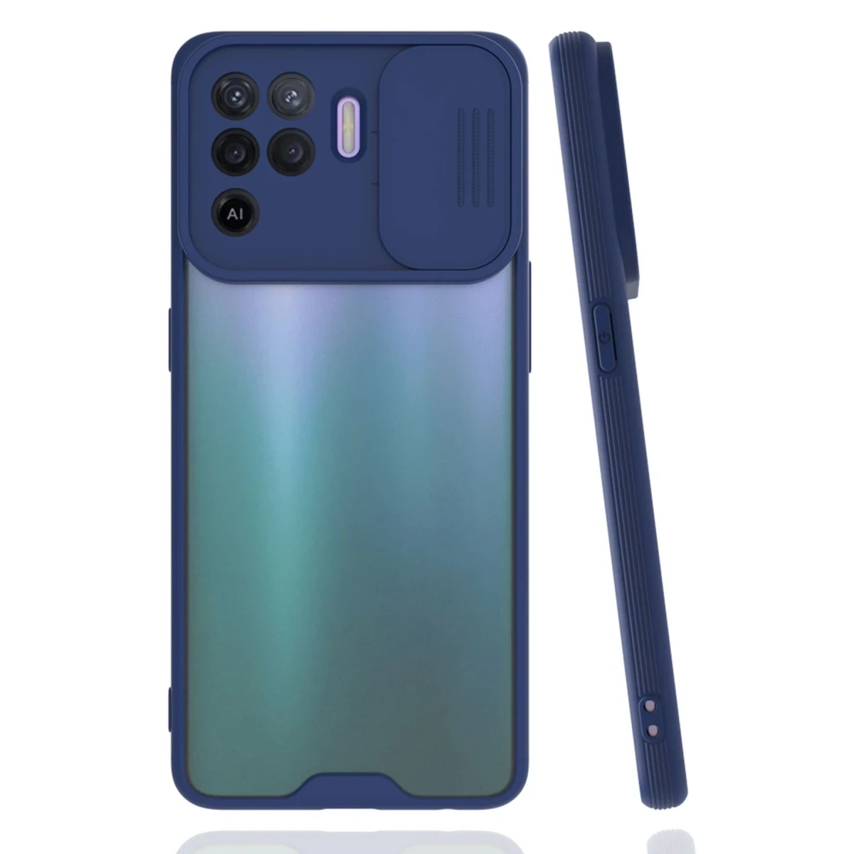 Newface Oppo Reno 5 Lite Kılıf Platin Kamera Koruma Silikon - Lacivert — görsel 3