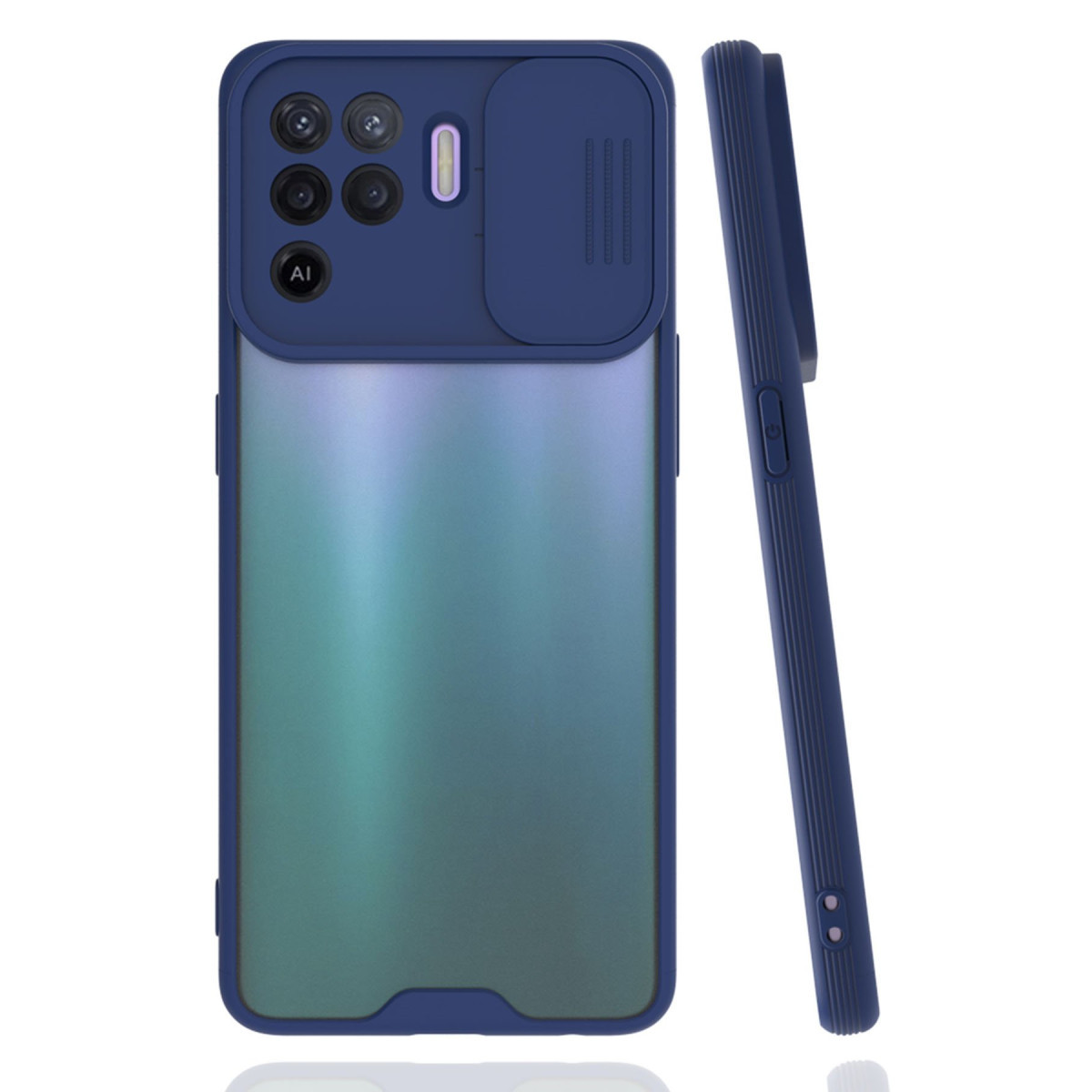 Newface Oppo Reno 5 Lite Kılıf Platin Kamera Koruma Silikon - Lacivert — görsel 5