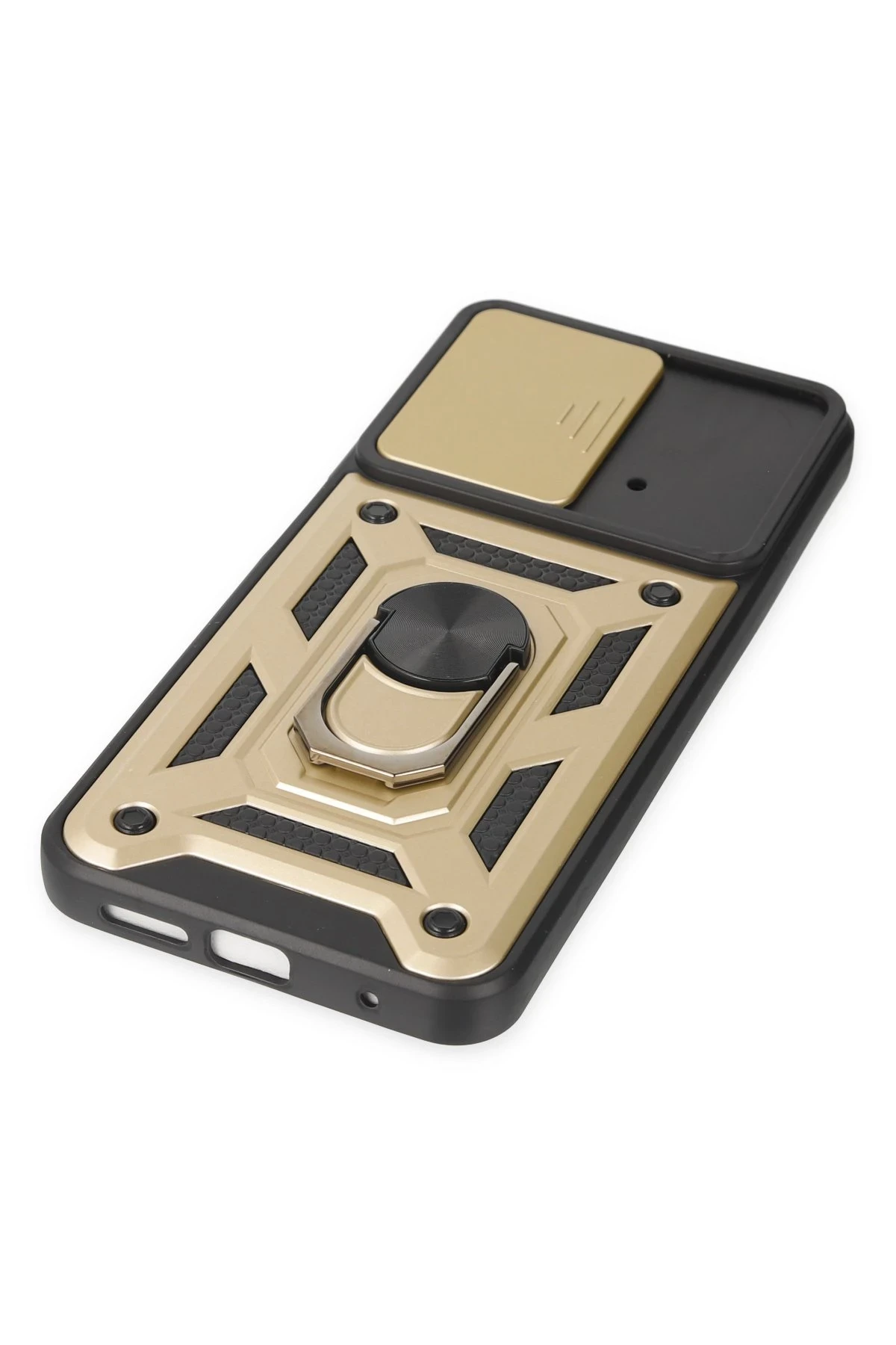 Newface Xiaomi Poco M4 Pro 4G Kılıf Pars Lens Yüzüklü Silikon - Gold
