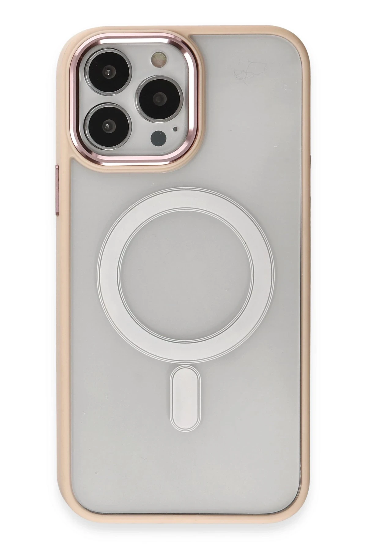 Newface iPhone 15 Pro Kılıf Room Magneticsafe Silikon - Pudra
