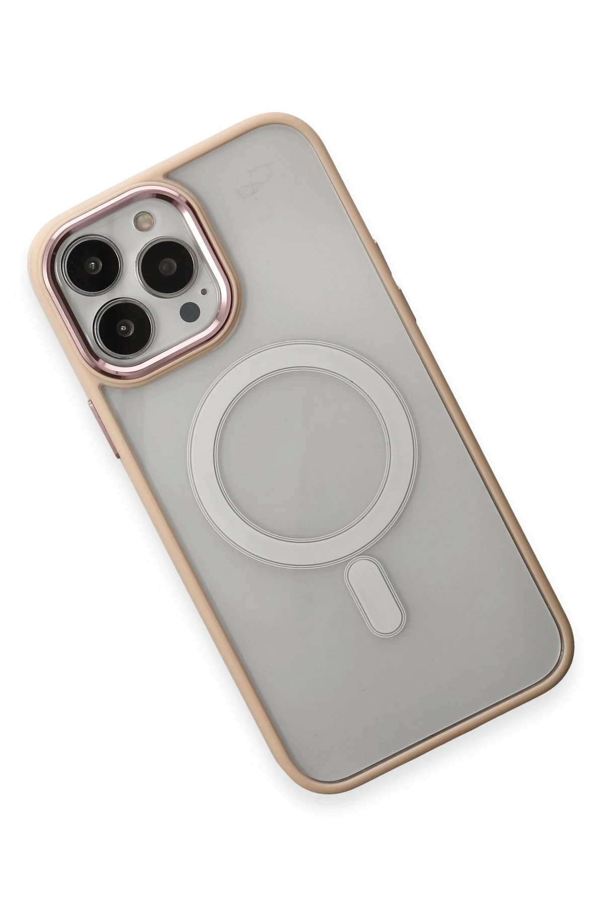 Newface iPhone 15 Pro Kılıf Room Magneticsafe Silikon - Pudra