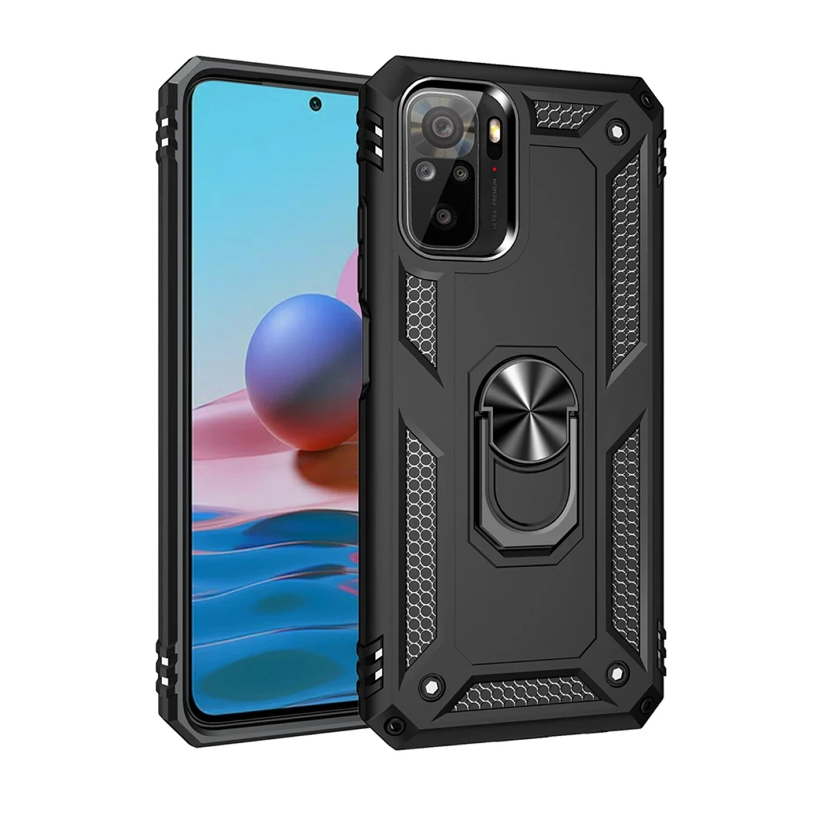 Newface Xiaomi Redmi Note 10 Kılıf Sofya Yüzüklü Silikon Kapak - Siyah — görsel 6
