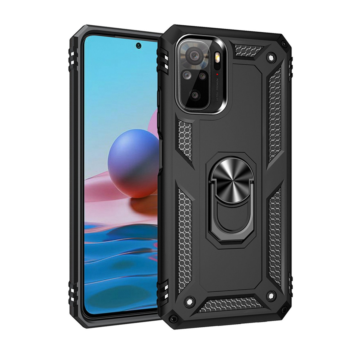 Newface Xiaomi Redmi Note 10 Kılıf Sofya Yüzüklü Silikon Kapak - Siyah — görsel 11