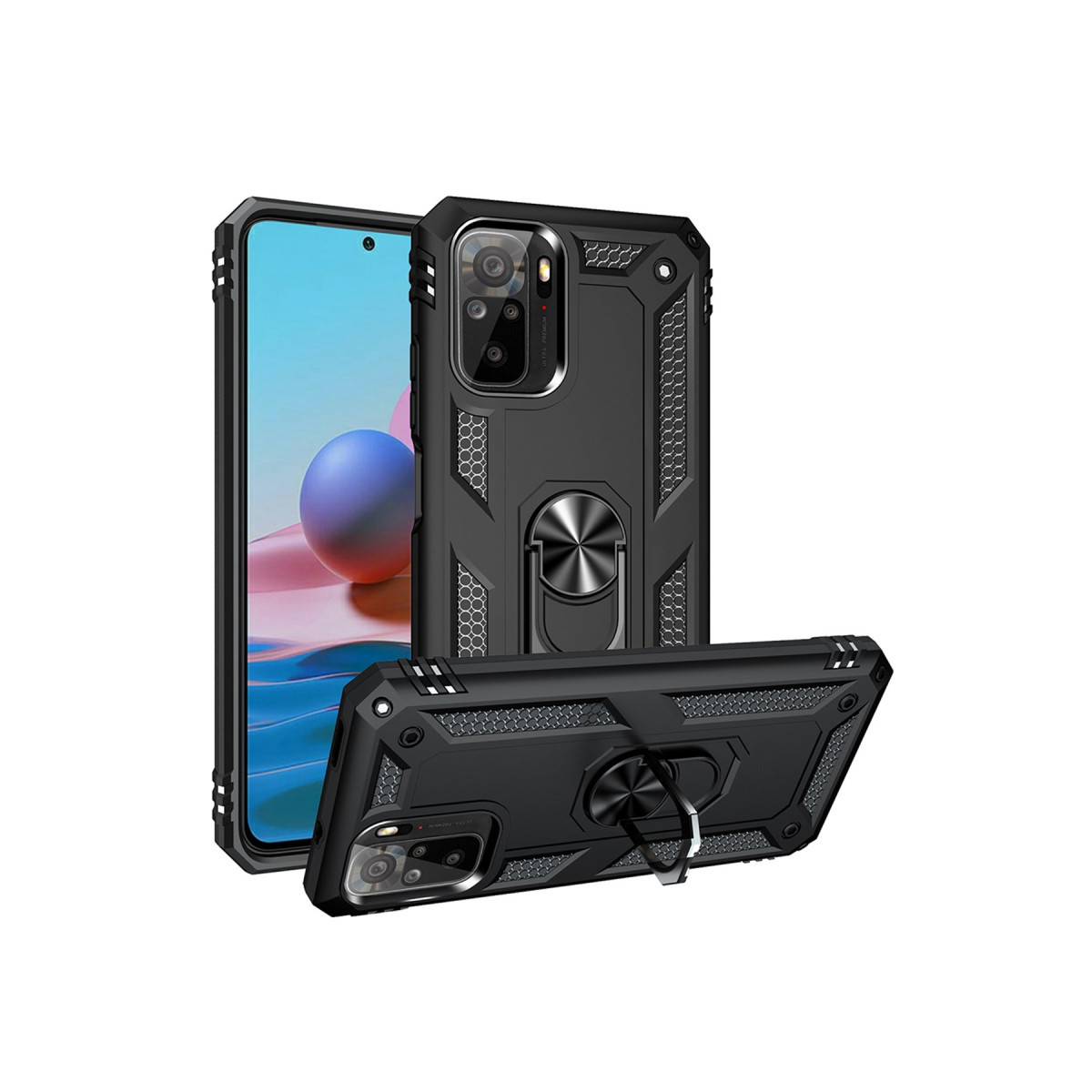 Newface Xiaomi Redmi Note 10 Kılıf Sofya Yüzüklü Silikon Kapak - Siyah — görsel 12