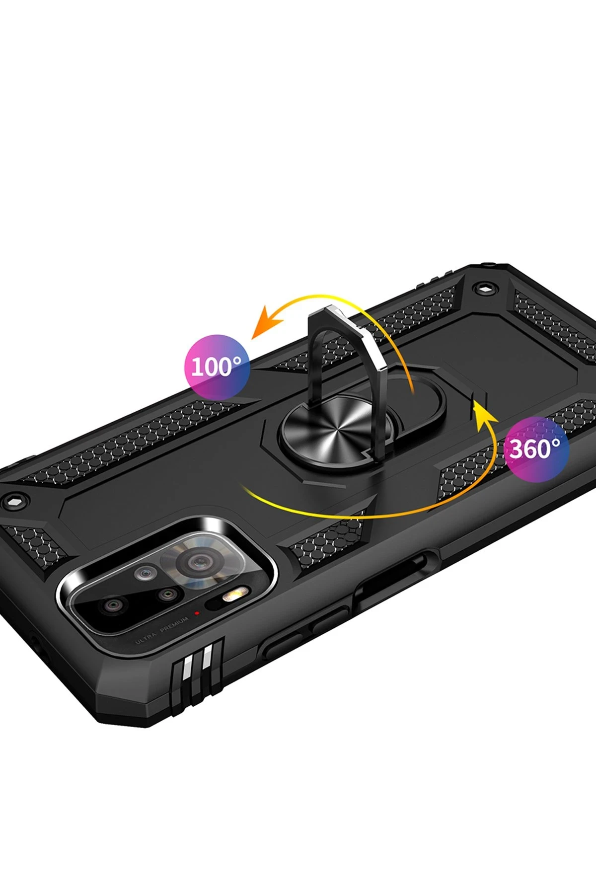 Newface Xiaomi Redmi Note 10 Kılıf Sofya Yüzüklü Silikon Kapak - Siyah — görsel 5