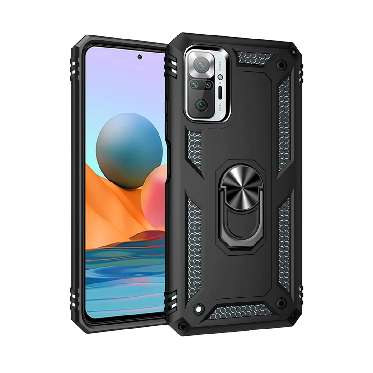 Newface Xiaomi Redmi Note 10 Pro Kılıf Sofya Yüzüklü Silikon Kapak - Siyah — görsel 5