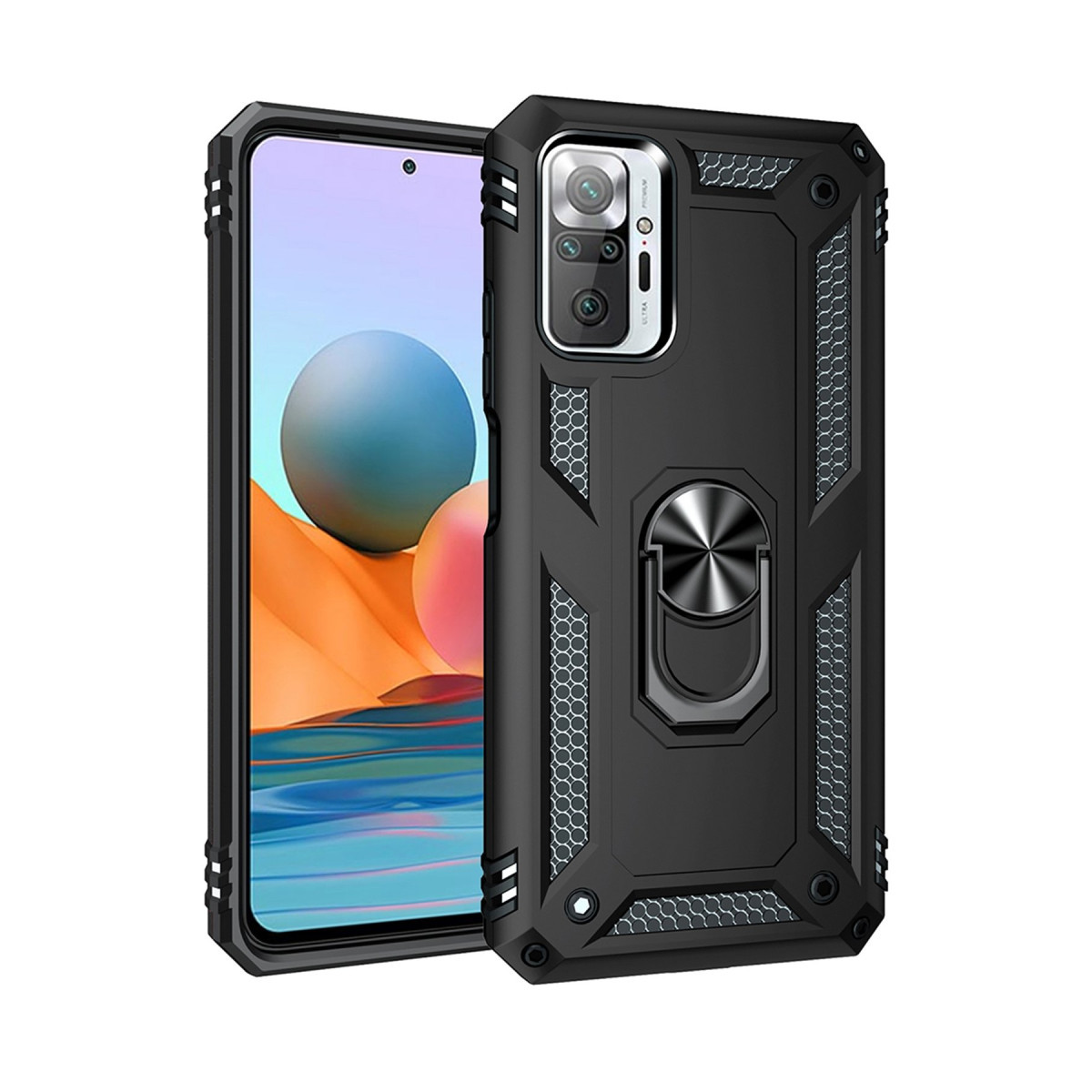 Newface Xiaomi Redmi Note 10 Pro Kılıf Sofya Yüzüklü Silikon Kapak - Siyah — görsel 9