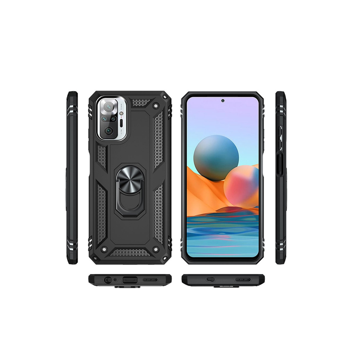 Newface Xiaomi Redmi Note 10 Pro Kılıf Sofya Yüzüklü Silikon Kapak - Siyah — görsel 10