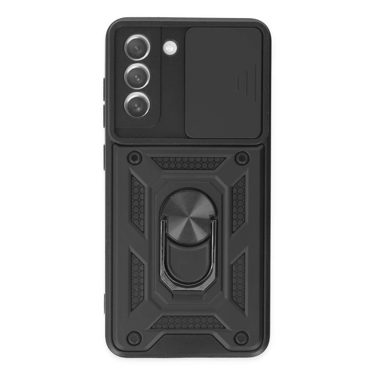 Newface Samsung Galaxy S21 FE Kılıf Pars Lens Yüzüklü Silikon - Siyah — görsel 6