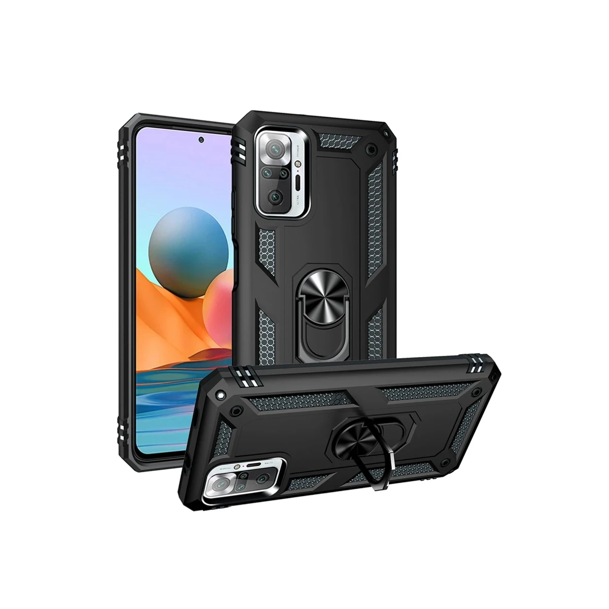 Newface Xiaomi Redmi Note 10 Pro Kılıf Sofya Yüzüklü Silikon Kapak - Siyah — görsel 7
